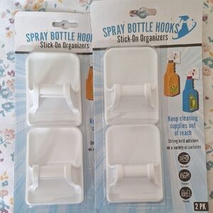 Spray Bottle Hooks Stick-On Organizers - White (2 Pack)